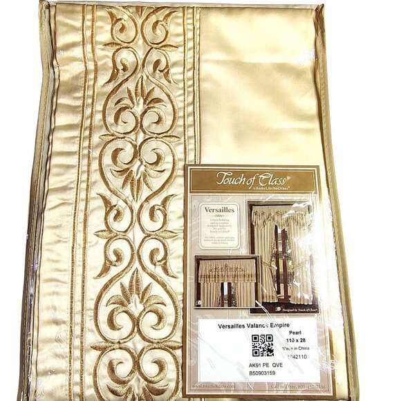 Versailles Valance Empire Pearl 110X28" Luxurious Window By Touch Of Class - Picture 1 of 11